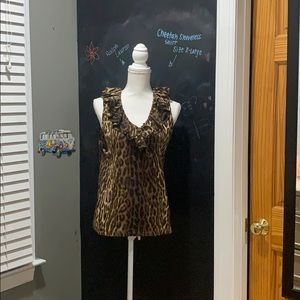 Sleeveless Cheetah Print shirt